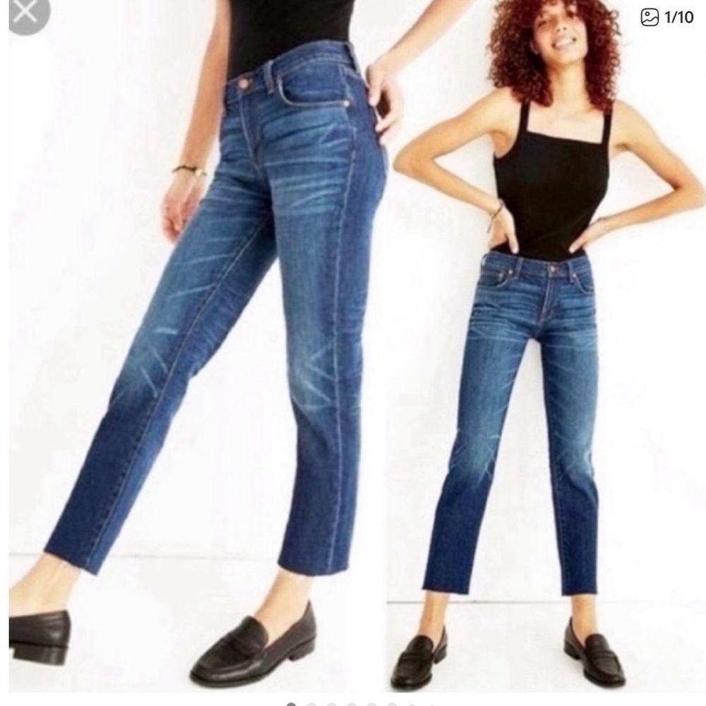 Madewell the slim boyjean 26 crop fray hem
